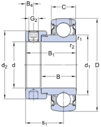 Roulements SKF - YET 206- dimensions