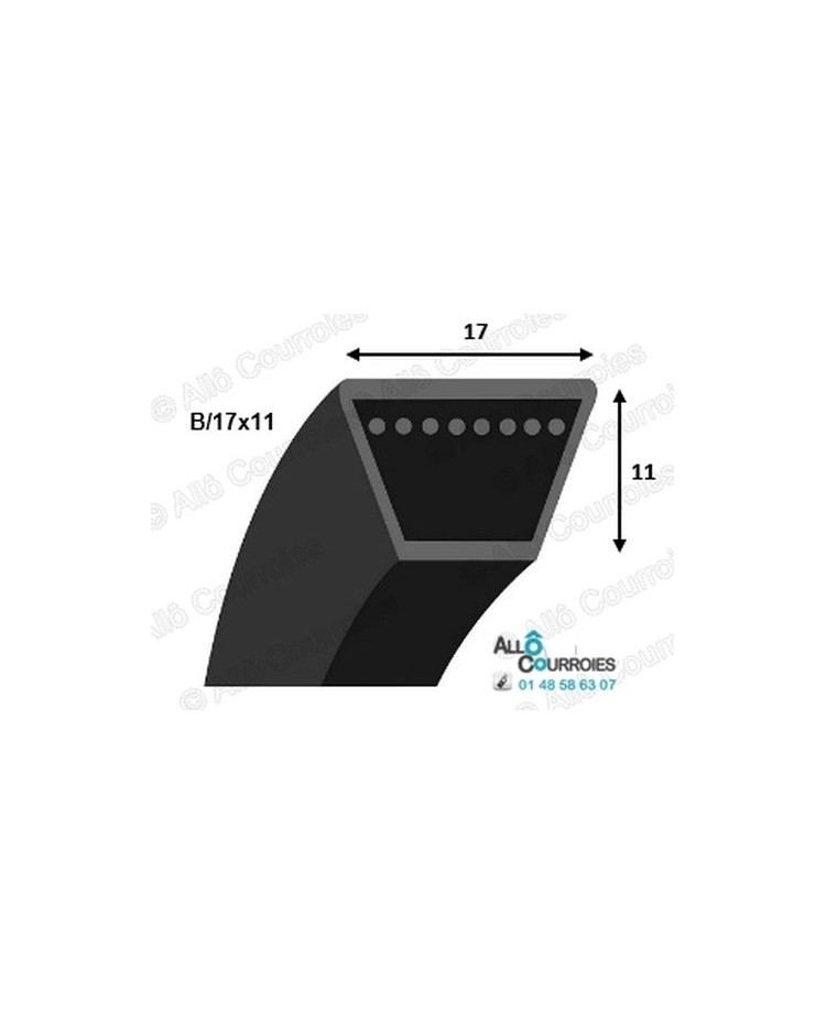 Courroie Lisse B67 11 X 1700 Mm - Courroie Trapézoïdale Pour Transmission