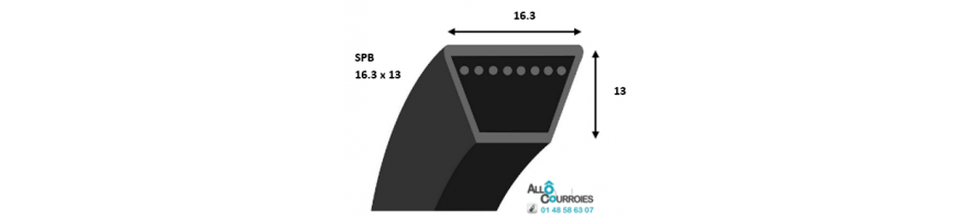 Allocourroies.com |COURROIE TRAPEZOIDALE PROFIL SPB