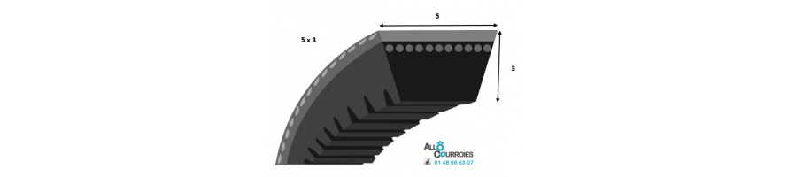 Courroie trapezoidale lisse PROFIL 5 (5x3mm)| Allocourroies.com