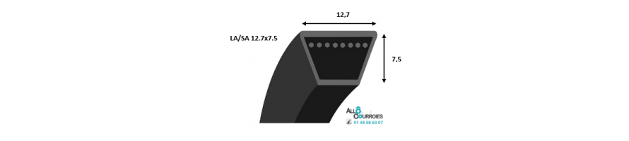 Courroie trapezoidale lisse PROFIL LA/SA (12.7x7.5 mm) | Allocourroies