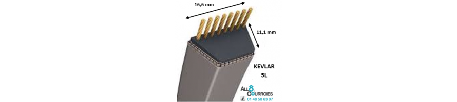 Courroie Tondeuse Trapézoïdale kevlar 5L 16.6 x 11.1mm | Allocourroies