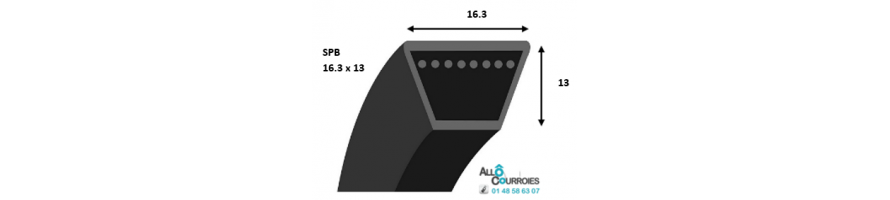 Courroie trapezoidale lisse PROFIL SPB (16,3x13mm)| Allocourroies.com