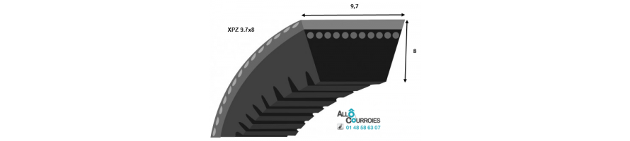 Courroie trapezoidale crantée XPZ (9.7x8mm) | Allocourroies.com