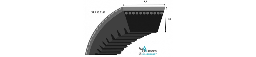 Courroie trapezoidale crantée profil XPA 12.7x10 mm| Allocourroies.com