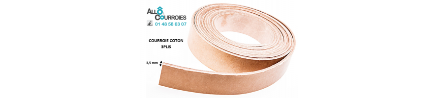 Courroies Plates Coton 3 Plis épaisseur 3,5mm | Allocourroies.com